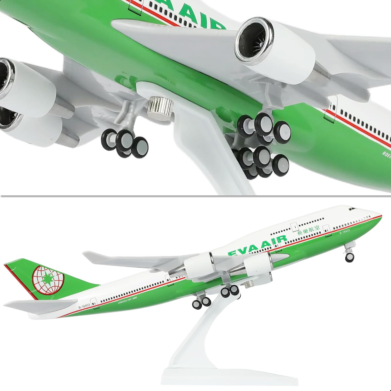 Model Kit Eva - 30cm EVA Air B747 Harz-Flugzeugmodell im